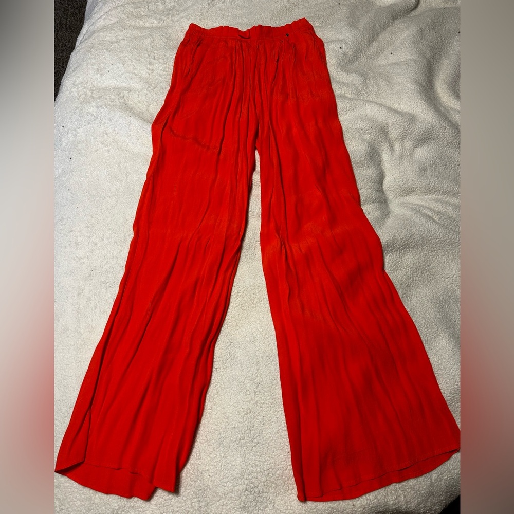 Anthropologie (Harlan brand) bright orange flowy summer pants with pocket size S